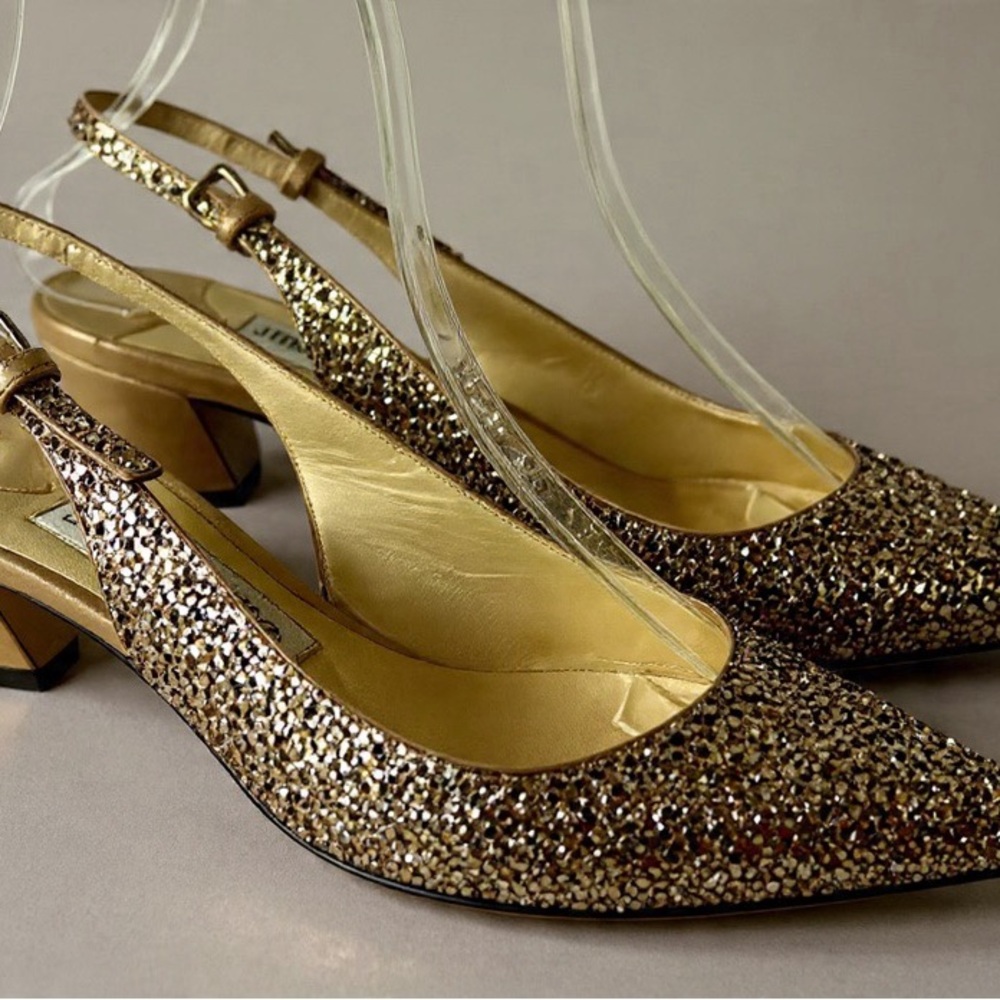 Jimmy Choo Gemma 40 Glitter Slingback pump. - Picture 10 of 12